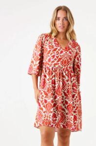 Garcia: GARCIA PRINTED DRESS - RUBY RED