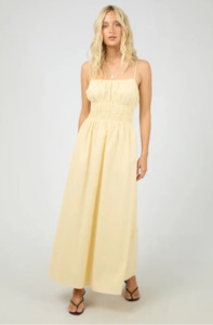 ALL ABOUT EVE ALESSA LINEN MAXI DRESS - YELLOW