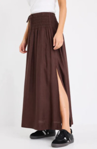 Skirts: RE:UNION BYRON MAXI SKIRT - CHOCOLATE