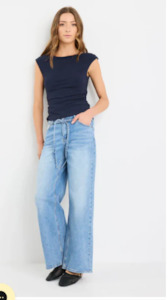 STORIES TO BE TOLD COLLEGE TIE BELT JEAN - LIGHT BLUE