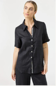 EB & IVE STUDIO SHORT SLEEVE SHIRT - BLACK - 2593221