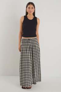 Skirts: IVY & JACK CHEERFUL MAXI SKIRT - BLACK GINGHAM