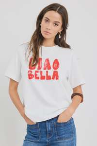 AMONG THE BRAVE PARADISO BOXY TEE - CIAO PRINT - IVORY