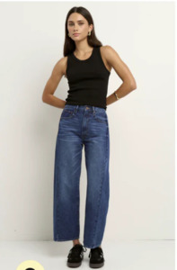 AMONG THE BRAVE - VARSITY BARREL JEANS - DEEP BLUE