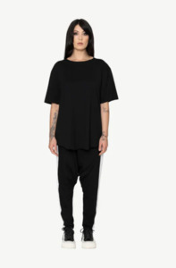 Bone Arrow: BONE & ARROW ORIS TOP - BLACK + WHITE TRIM - 7016