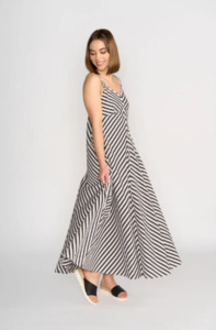 Knewe: KNEWE GALA DRESS - BLACK/ECRU STRIPE - K1067
