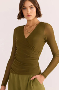 MINK PINK ELODIE MESH WRAP KHAKI