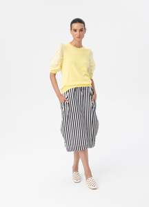 BLACKLIST COOPER SKIRT - BLACK STRIPE