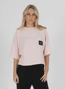Federation: FEDERATION BADGE KNIT TOP - PINK