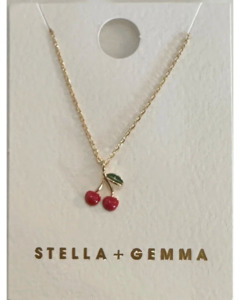 Stella Gemma: STELLA & GEMMA NECKLACE - GOLD RED CHERRIES