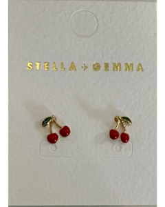 STELLA & GEMMA EARRING - GOLD RED CHERRIES