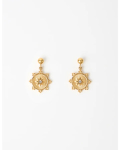 STELLA & GEMMA EARRING - GOLD MEDALLION