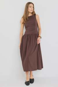 Stories To Be Told: STORIES TO BE TOLD RESULTS MAXI DRESS - CHOCOLATE