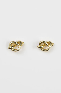 Stella Gemma: STELLA & GEMMA EARRING - GOLD HEART KNOT - SGE8382