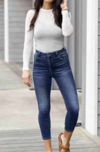 HONEY DENIM CORMAC HIGHWAISTED JEAN - DARK BLUE - J106