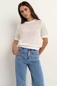 IVY & JACK DAPPLE LACE TEE - IVORY
