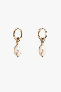 ANTLER TAUPE STAR EARRING - TAUPE