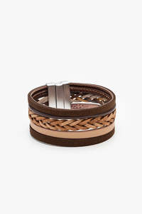 Antler: ANTLER SOL BRAID WRAP BRACELET - BROWN