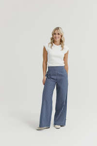 HOME-LEE SAWYER PANTS - NAVY STRIPES
