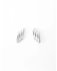 STELLA & GEMMA EARRINGS - SOLID BARS - SILVER