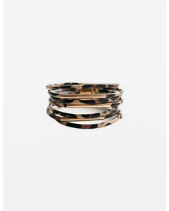Stella Gemma: STELLA & GEMMA BRACELET - GOLD LEOPARD BROWN