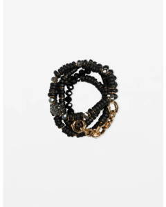 Stella Gemma: STELLA & GEMMA BRACELET SET OF 4 - BLACK & GOLD