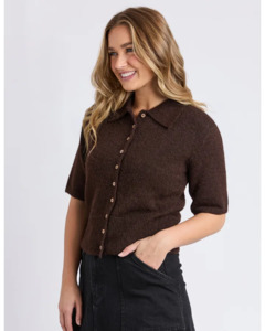 FOXWOOD FERNIE BUTTON KNIT - COFFEE