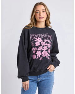 Foxwood: FOXWOOD FLORET CREW - BLACK