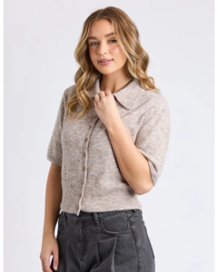 Foxwood: FOXWOOD FERNIE BUTTON KNIT - OAT