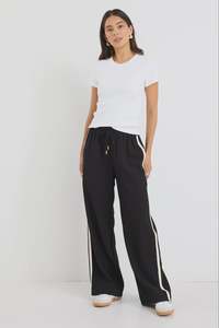 STORIES TO BE TOLD TOWNIE WIDE LEG PANTS - BLACK MATTE