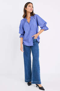 Ivy Jack: IVY & JACK NOETIC BLOUSE - DARK BLUE STRIPE