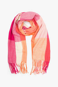 Antler: ANTLER - FRUIT LOOP CHECK SCARF - PINK