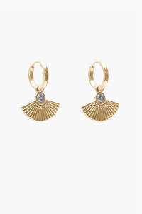 ANTLER FAN HUGGIE EARRING - GOLD