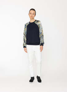 Blacklist: BLACKLIST JUNO SWEATSHIRT - NAVY + ROYAL PRINT