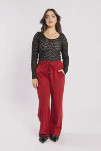 Drama The Label: DRAMA THE LABEL LAKE PANT - WINE PONTI