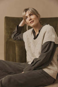 Eb Ive: EB & IVE - ORIN KNIT VEST - DUNE