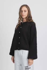 FEDERATION HONEYCOMB CARDI - BLACK