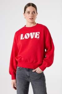 GARCIA TEXT SWEATER - TRUE RED
