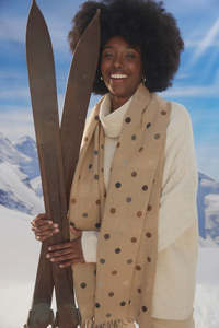 Haven: HAVEN COLUMBUS SPOT SCARF - LATTE