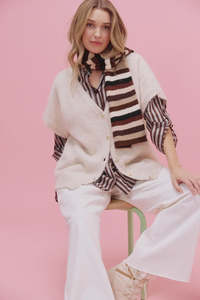 Haven: HAVEN ALASKA STRIPE SCARF - BLACK