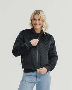 HOME-LEE WYLD BOMBER - BLACK QUILT
