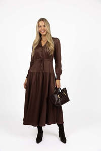 Humidity Lifestyle: HUMIDITY LIFESTYLE CELESTE DRESS - COCOA