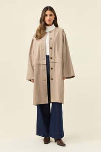 Isle Of Mine: ISLE OF MINE - FARIDA CONVERTIBLE COAT - STONE