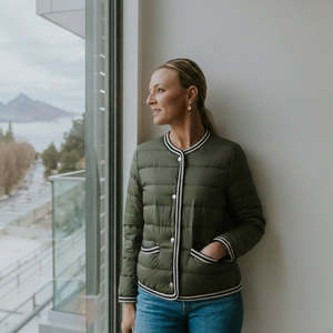 Moke Nz: MOKE NZ FERN DOWN JACKET - OLIVE GREEN