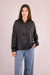 MOLLY BRACKEN WOVEN SHIRT - BLACK