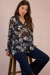 MOLLY BRACKEN WOVEN BLOUSE - BLACK ADELAIDE