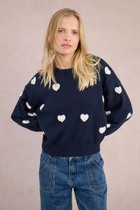 MOLLY BRACKEN KNITTED SWEATER - NAVY BLUE