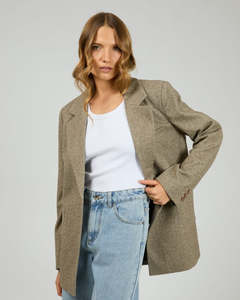 SILENT THEORY OPAL TEXTURED BLAZER - BROWN