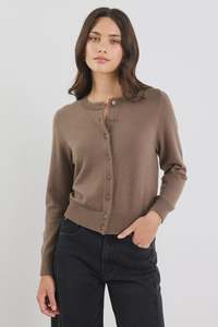 STORIES TO BE TOLD AUTOGRAPH CARDIGAN - MOCHA