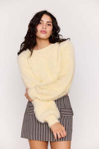Products: MINK PINK LOLA FLUFFY KNIT JUMPER - BUTTER